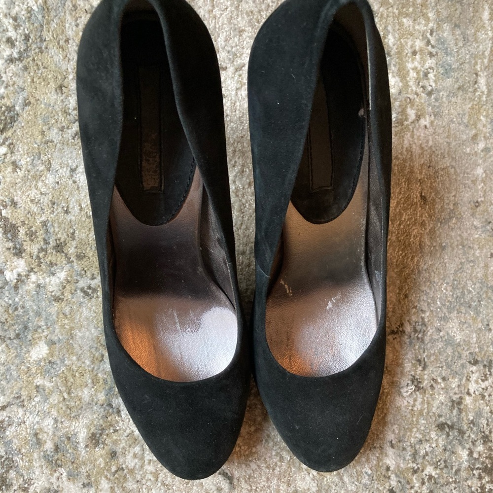 Black suede platform heels - banana republic